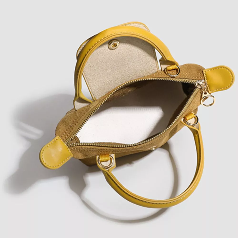 Stylish Two-Tone Suede Crossbody Bag, image 8
