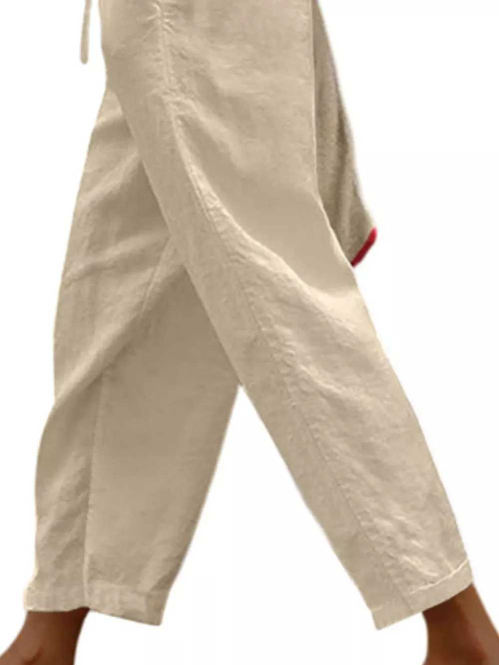 Casual Linen Drawstring Cropped Pants, image 3