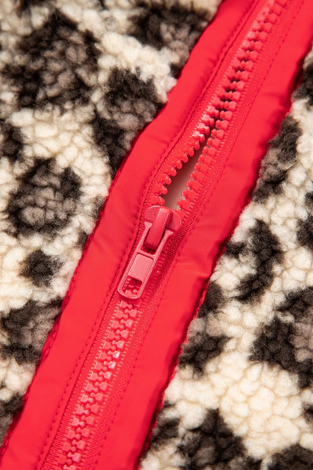 Leopard Print Zip-Up Red Accents Pockets Sweatshirt, image 16