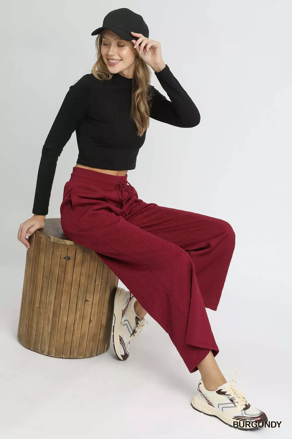 Cable Knit Textured Wide Leg Pants, image 4