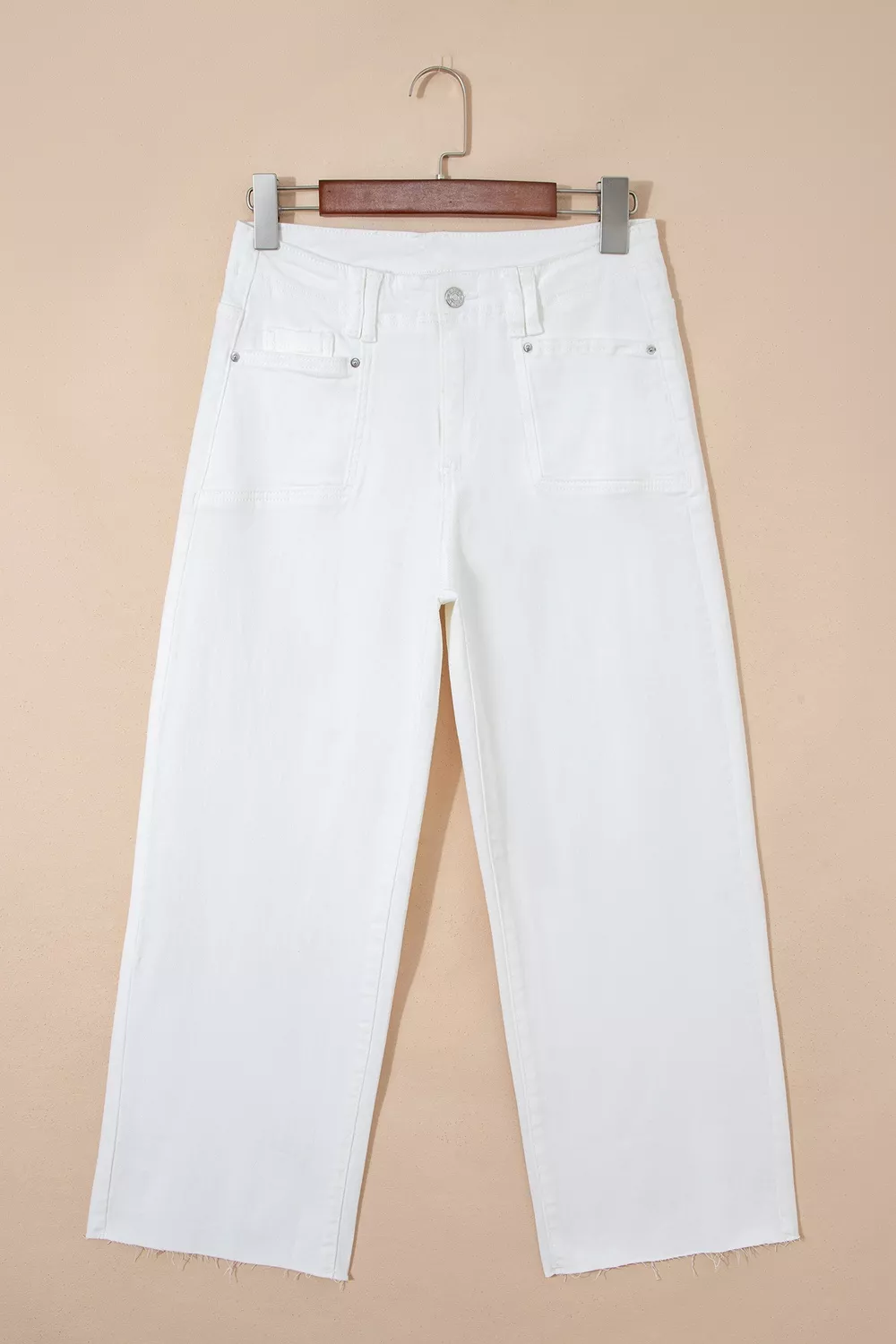 Raw Hem Ankle-length Loose Jeans, image 7
