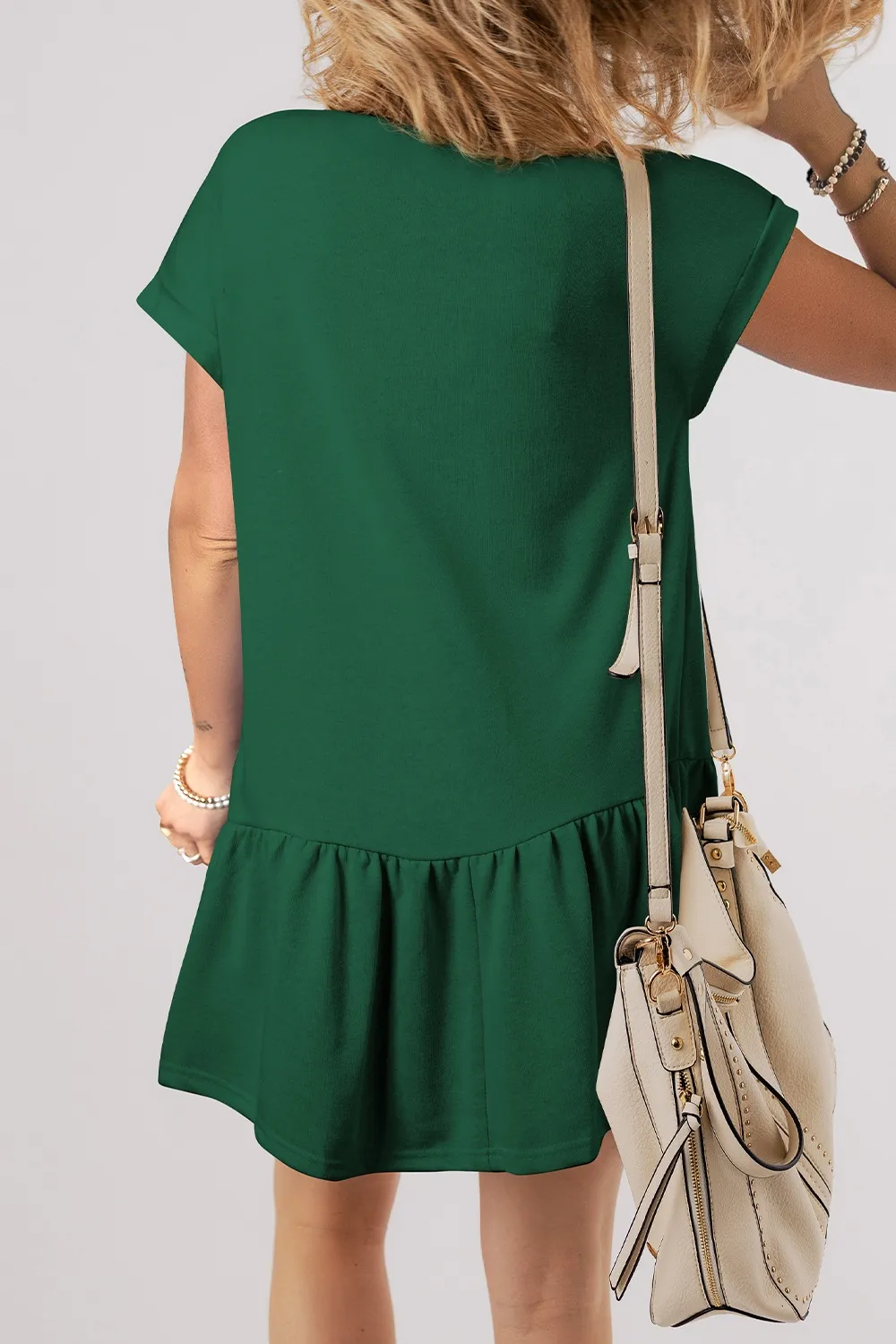 Round Neck Short Sleeve Mini Dress, image 5
