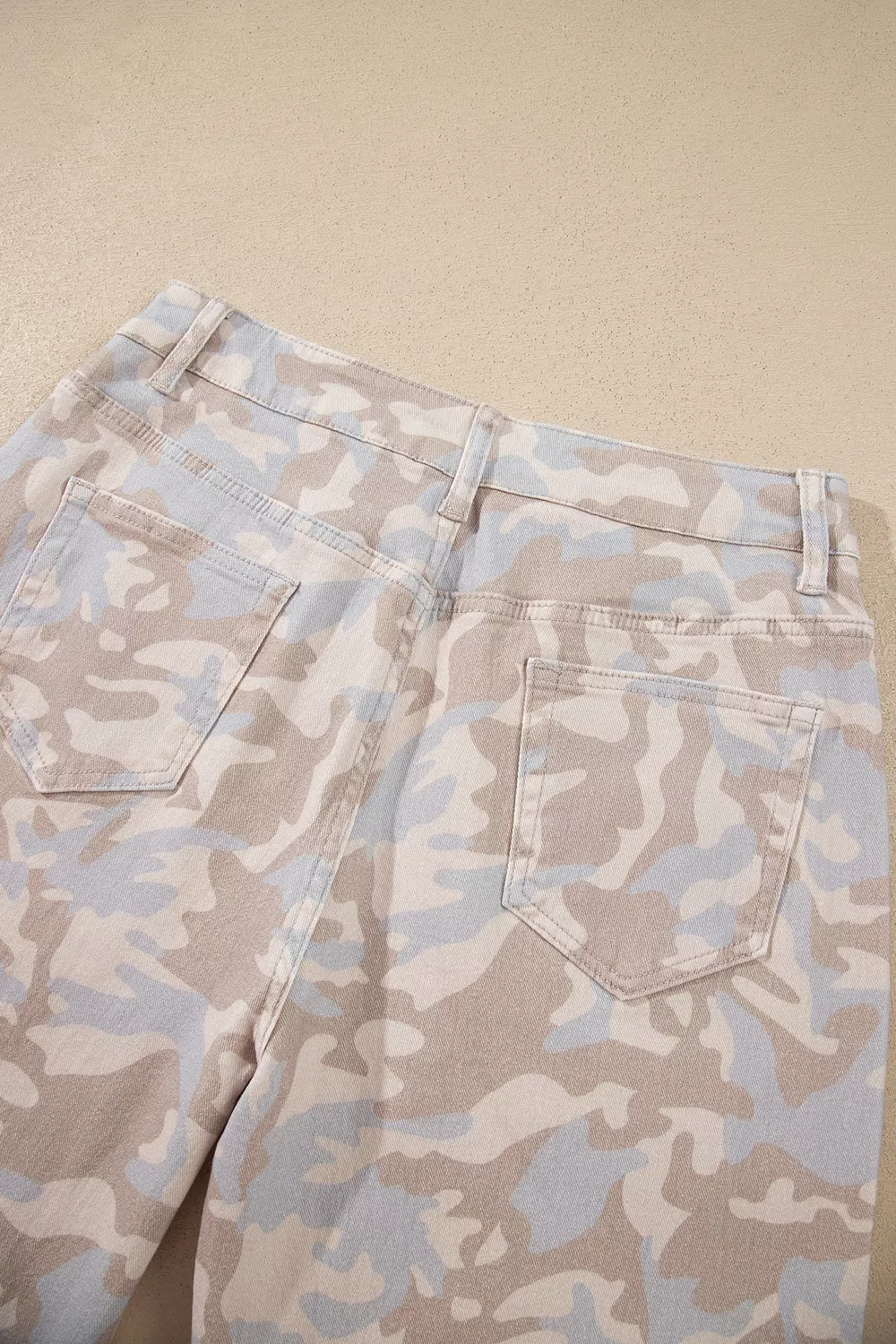 Camouflage Print Pocket Ankle-Length Barrel Jeans, image 13