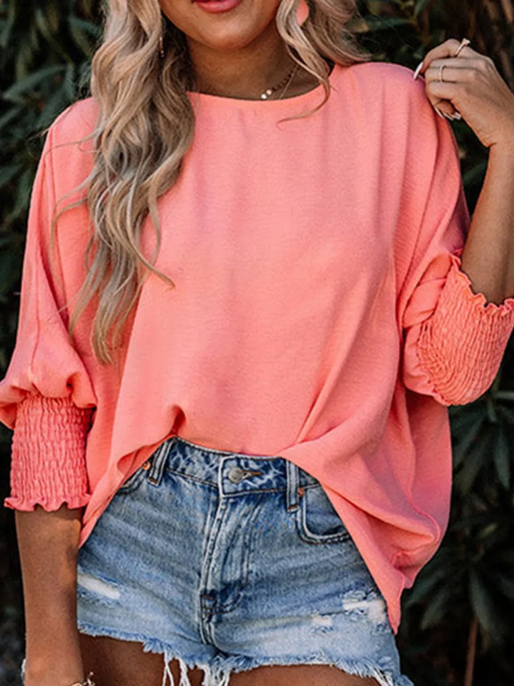 Round Neck Three-Quarter Sleeve Blouse, image 10