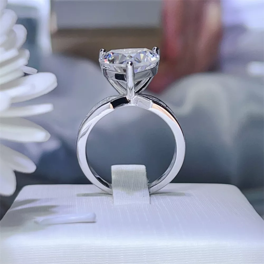 5 Carat Moissanite 925 Sterling Silver Heart Ring, image 7