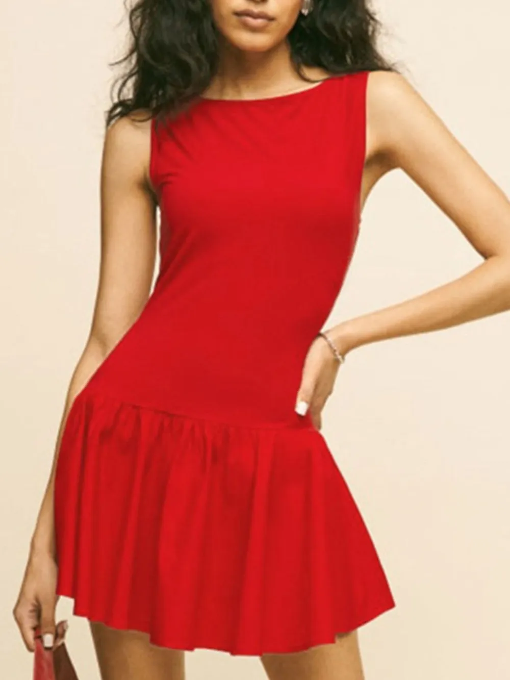 Sleeveless Ruched Mini Tank Dress, image 6