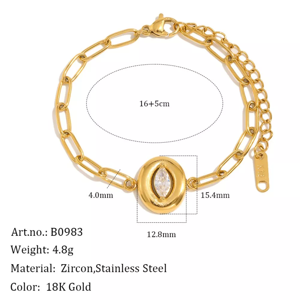18K Gold-Plated Chain Bracelet, image 4
