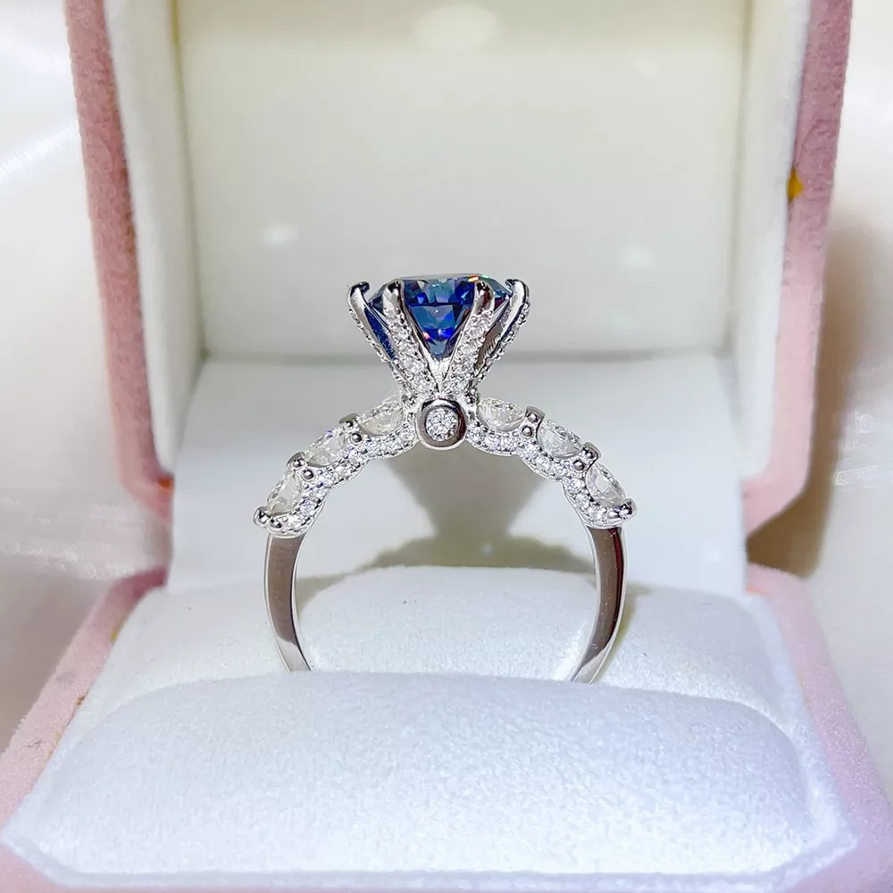 3 Carat 925 Sterling Silver Moissanite Ring, image 4