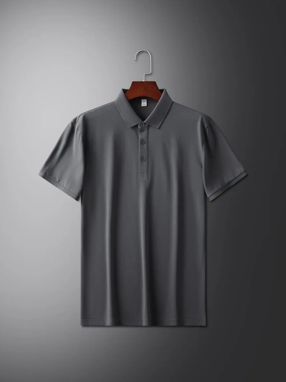 Men's Plus Size Business Casual Solid Color Polo Shirt, image 5