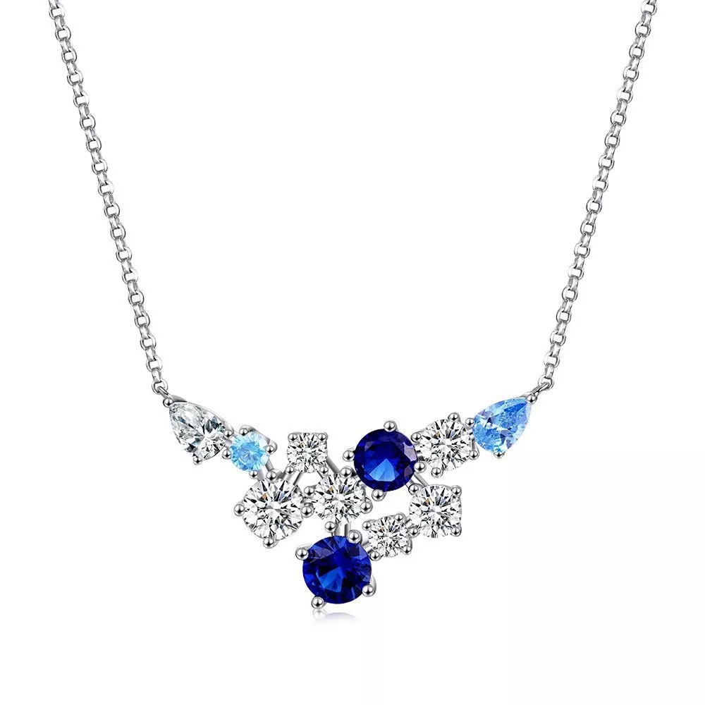 925 Sterling Silver Zircon Pendant Necklace, image 5