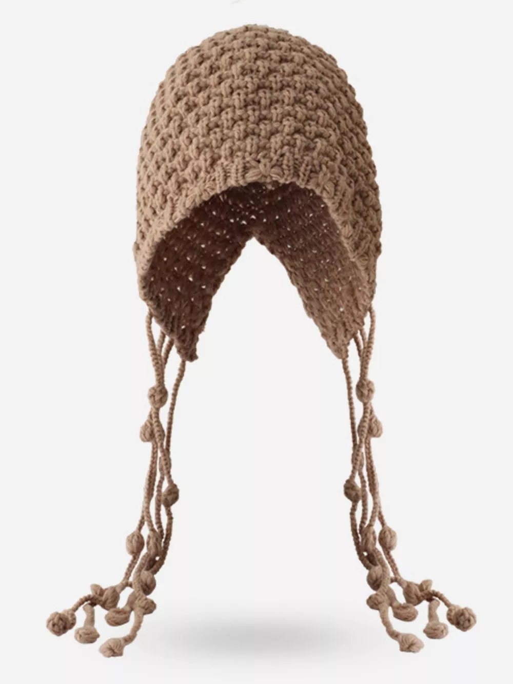 Fringe Knitted Beanie Hat, image 5