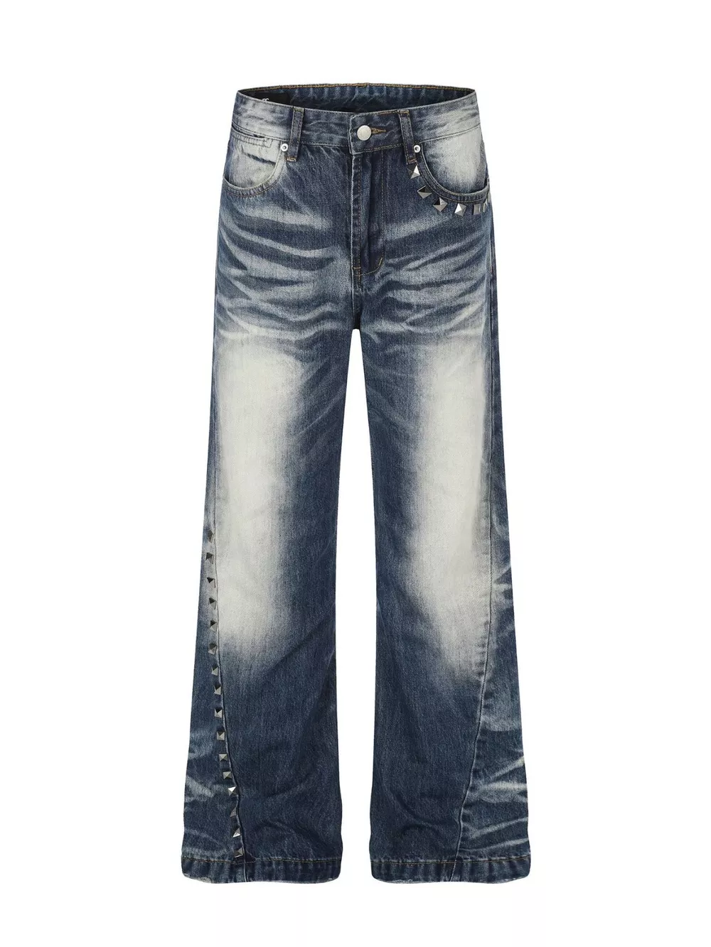 Men's Studded Washed Bootcut Jeans