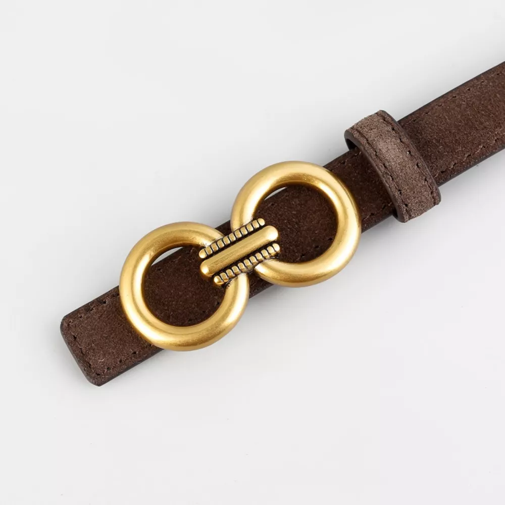 Golden Double Circle Buckle Belt, image 5