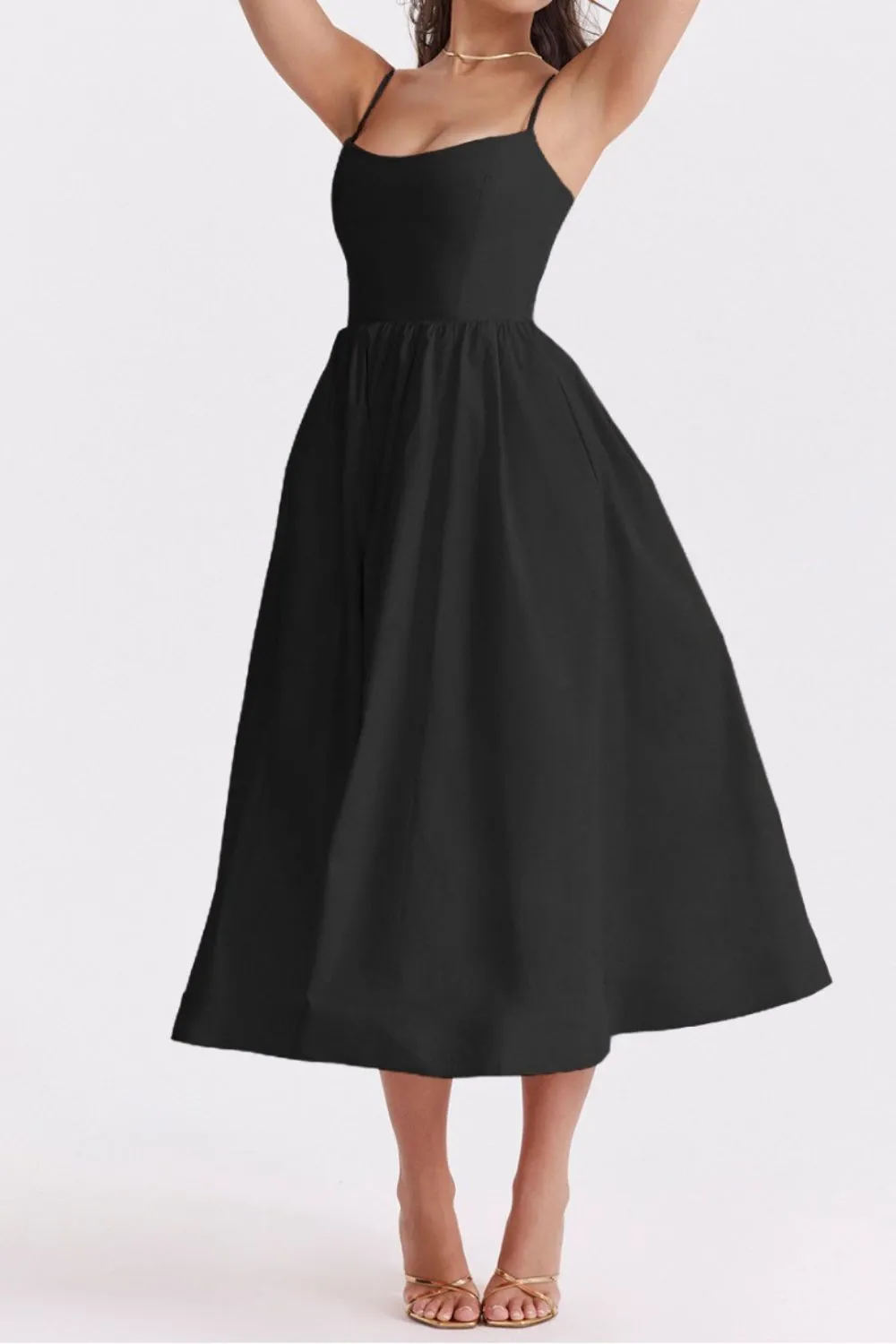 Floral Print Spaghetti Strap Midi Dress, image 18