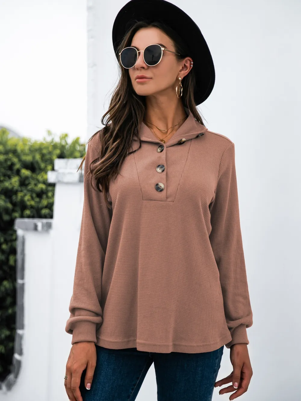 Half Button Long Sleeve T-Shirt, image 8