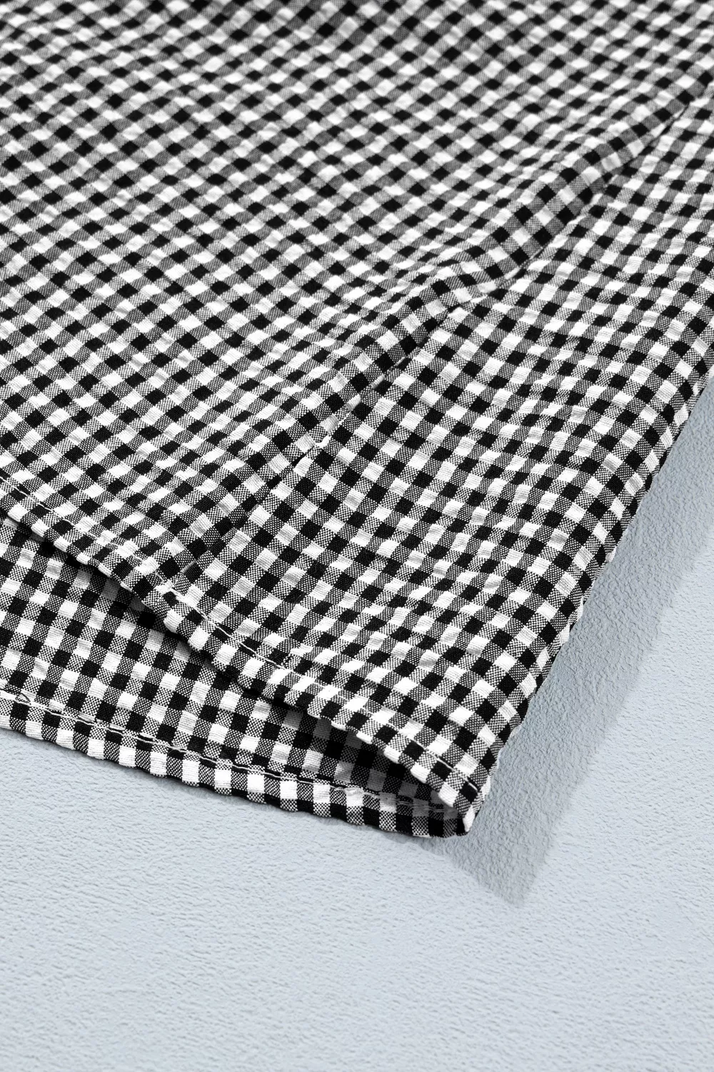 Gingham Bow Half Sleeve Blouse, image 16