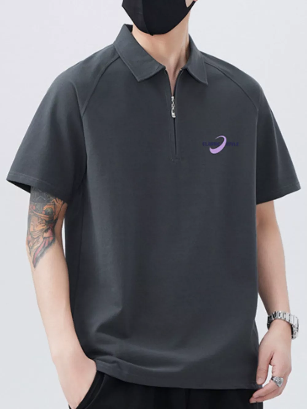 Men's Plus Size Collared Neck Short Sleeve Polo, image 6
