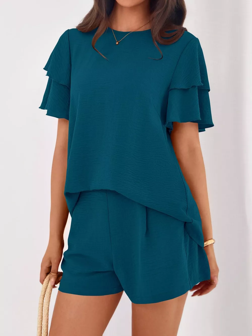 Ruffle Sleeve Top and Shorts Two-Piece Set, image 15
