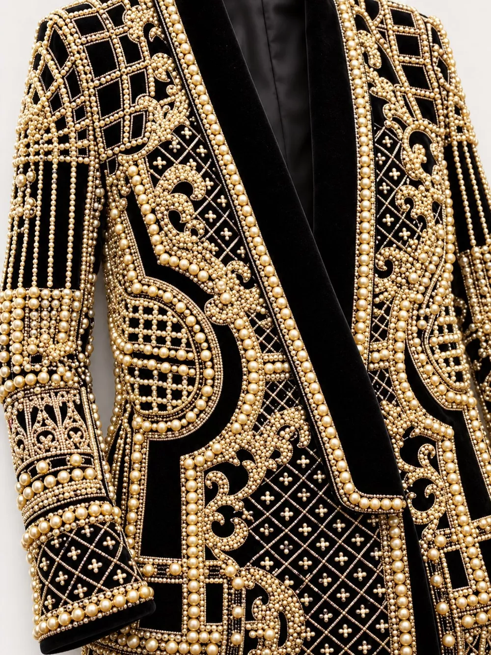 Full Size Embellished Pearl One-Button Blazer Plus Size, image 12