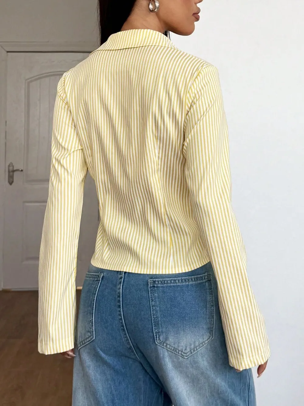Striped Button Up Long Sleeve Shirt, image 36