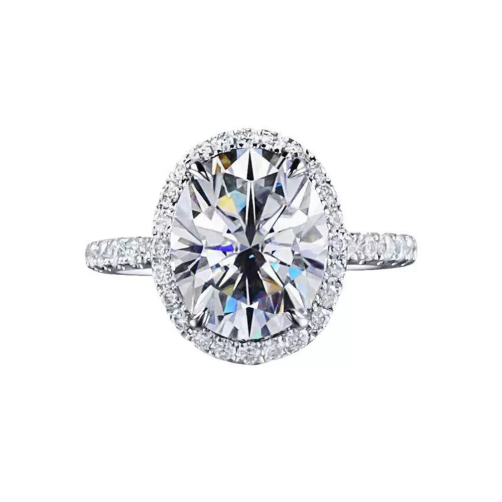 2 Carat Moissanite 925 Sterling Silver Oval Ring, image 3