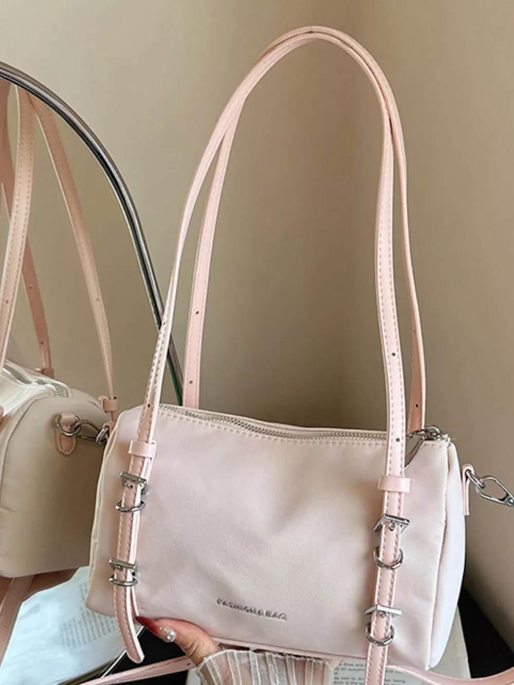 Buckle Detail Shoulder Bag, image 5