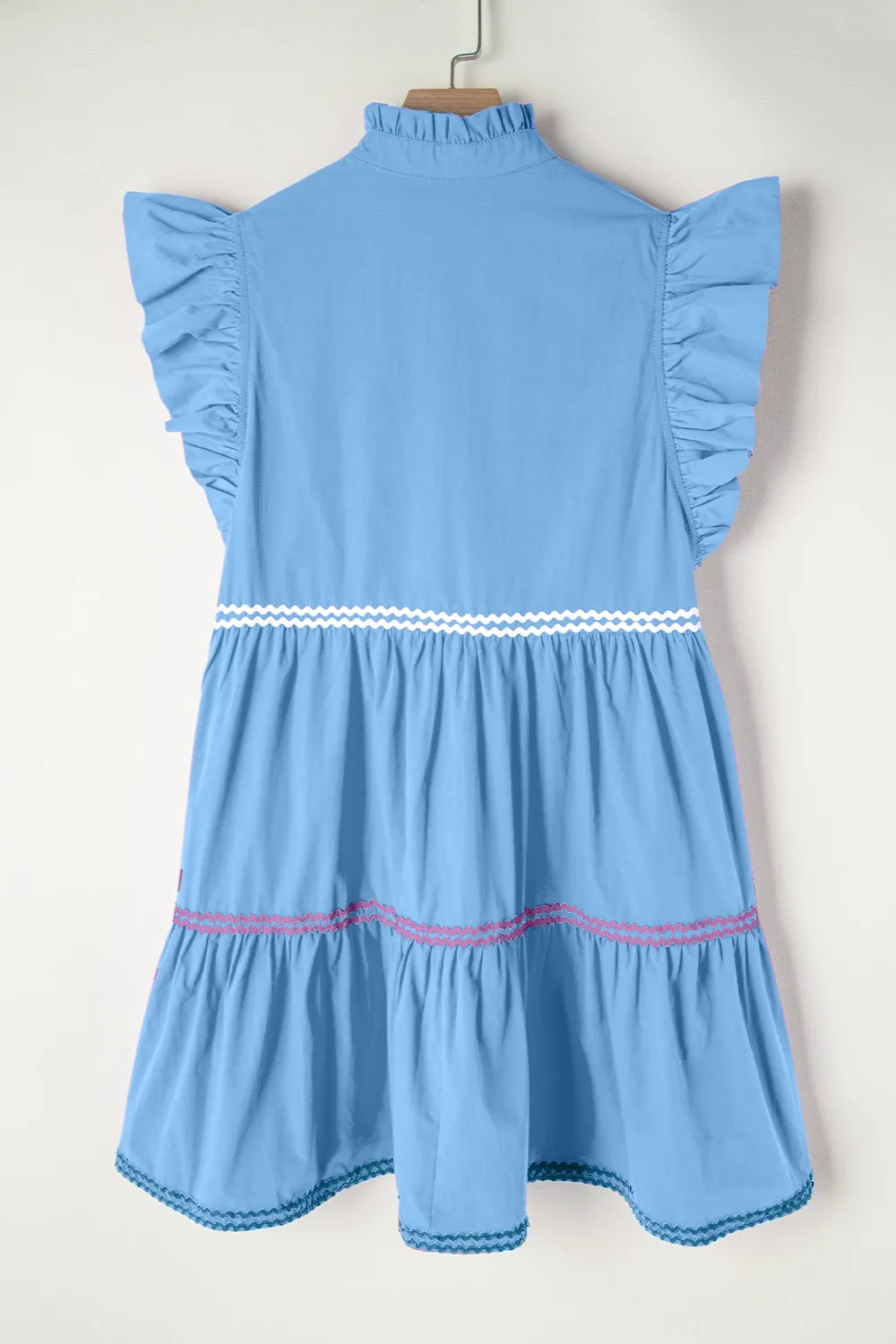 Ruffled Notched Cap Sleeve Mini Dress, image 5