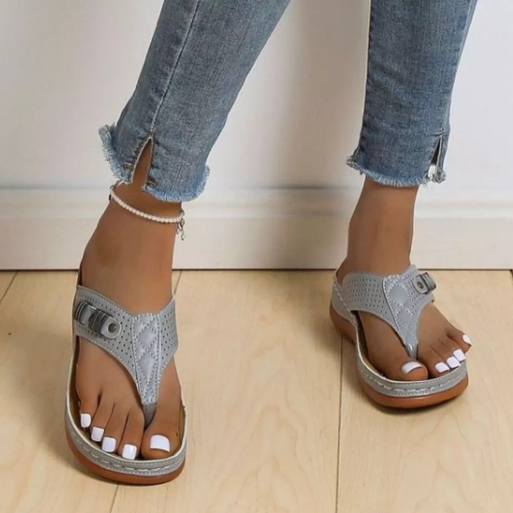 Toe Post Wedge Sandals, image 9
