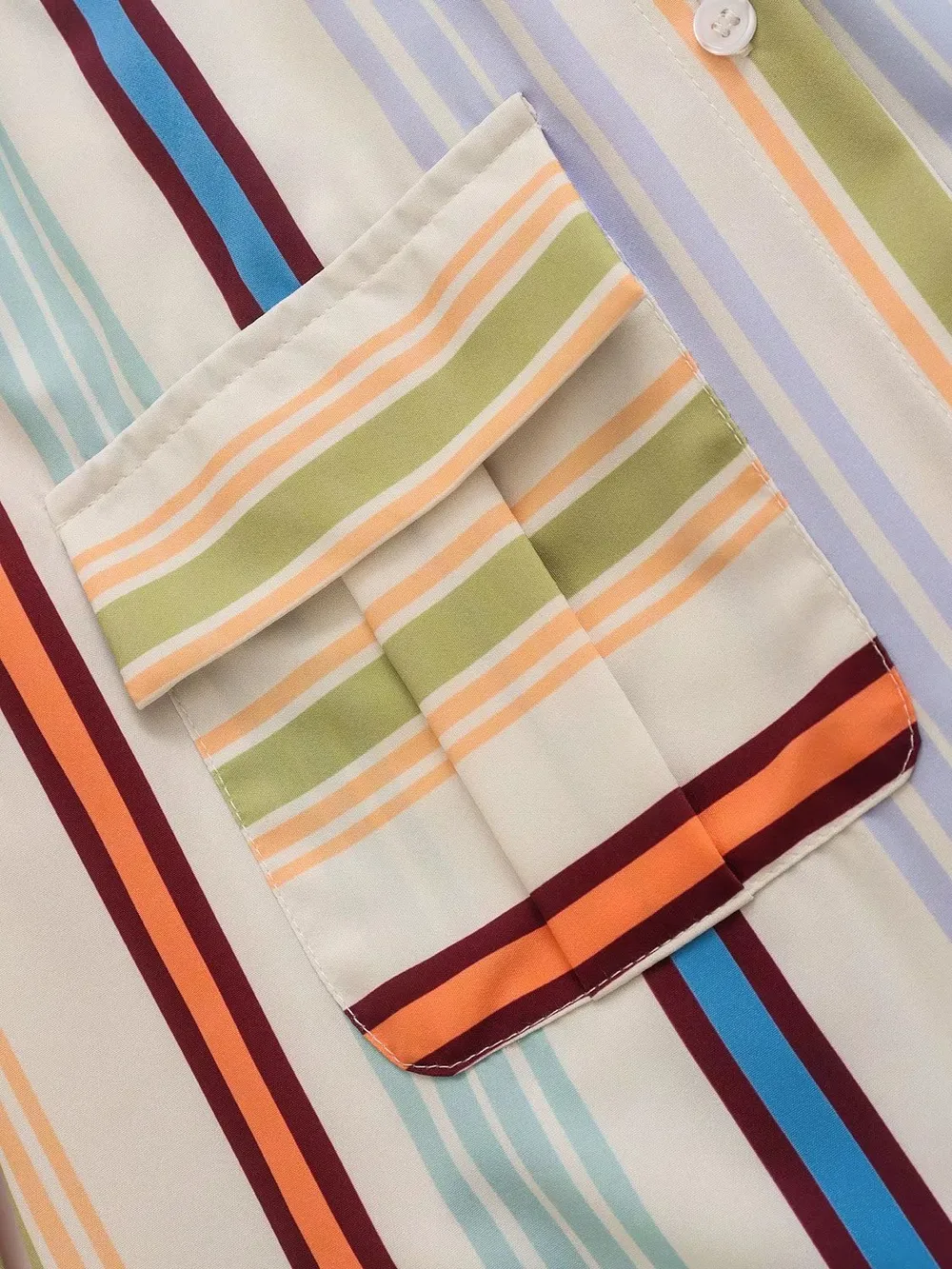 Striped Button Down Lantern Sleeve Shirt, image 7
