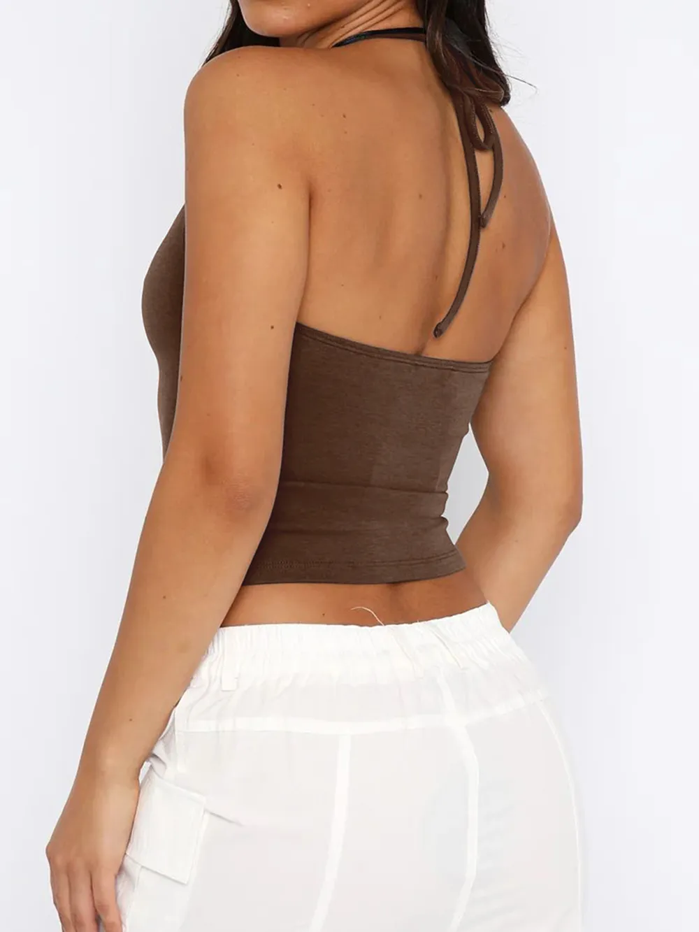 Lace Detail Halter Neck Cami, image 13