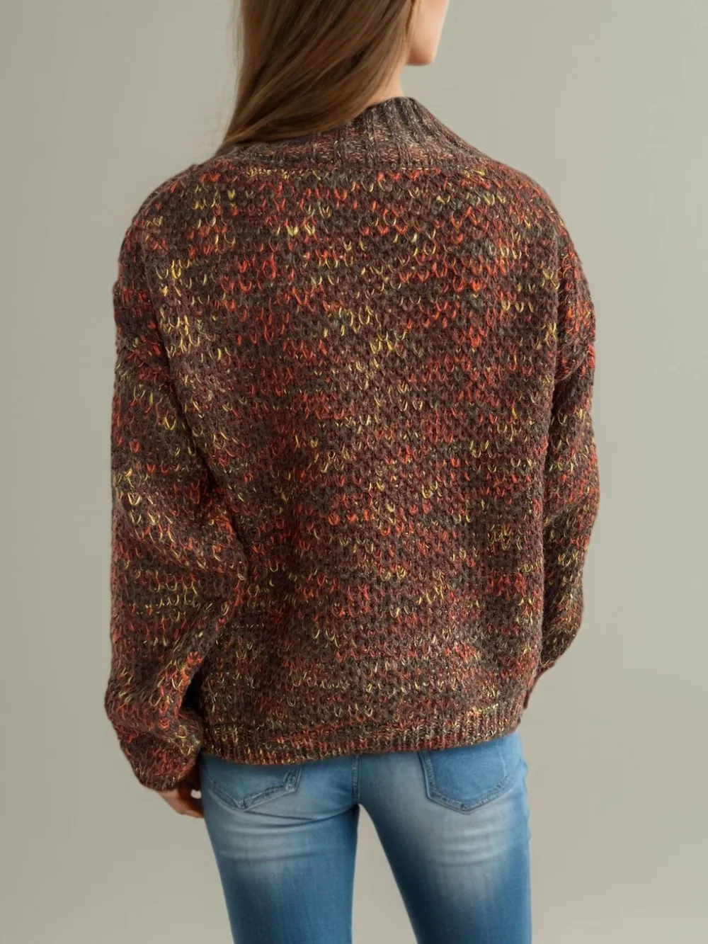 Heathered Turtleneck Dropped Shoulder Sweater, image 14