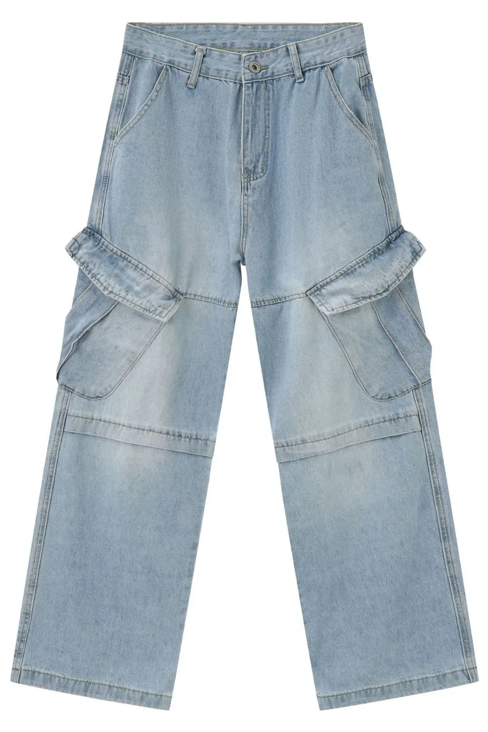 Men's Mid Rise Jeans with Cargo Pockets, image 4
