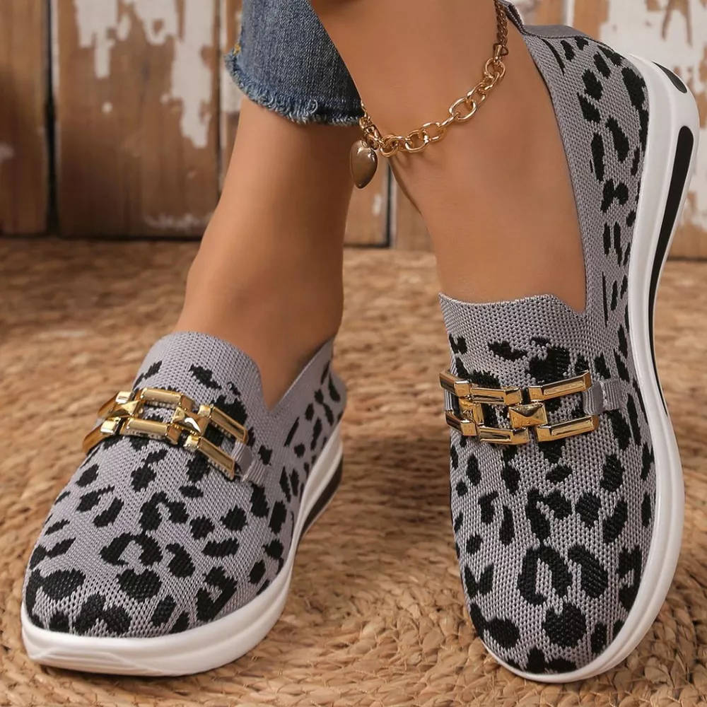 Leopard Mesh Slip-Ons, image 3