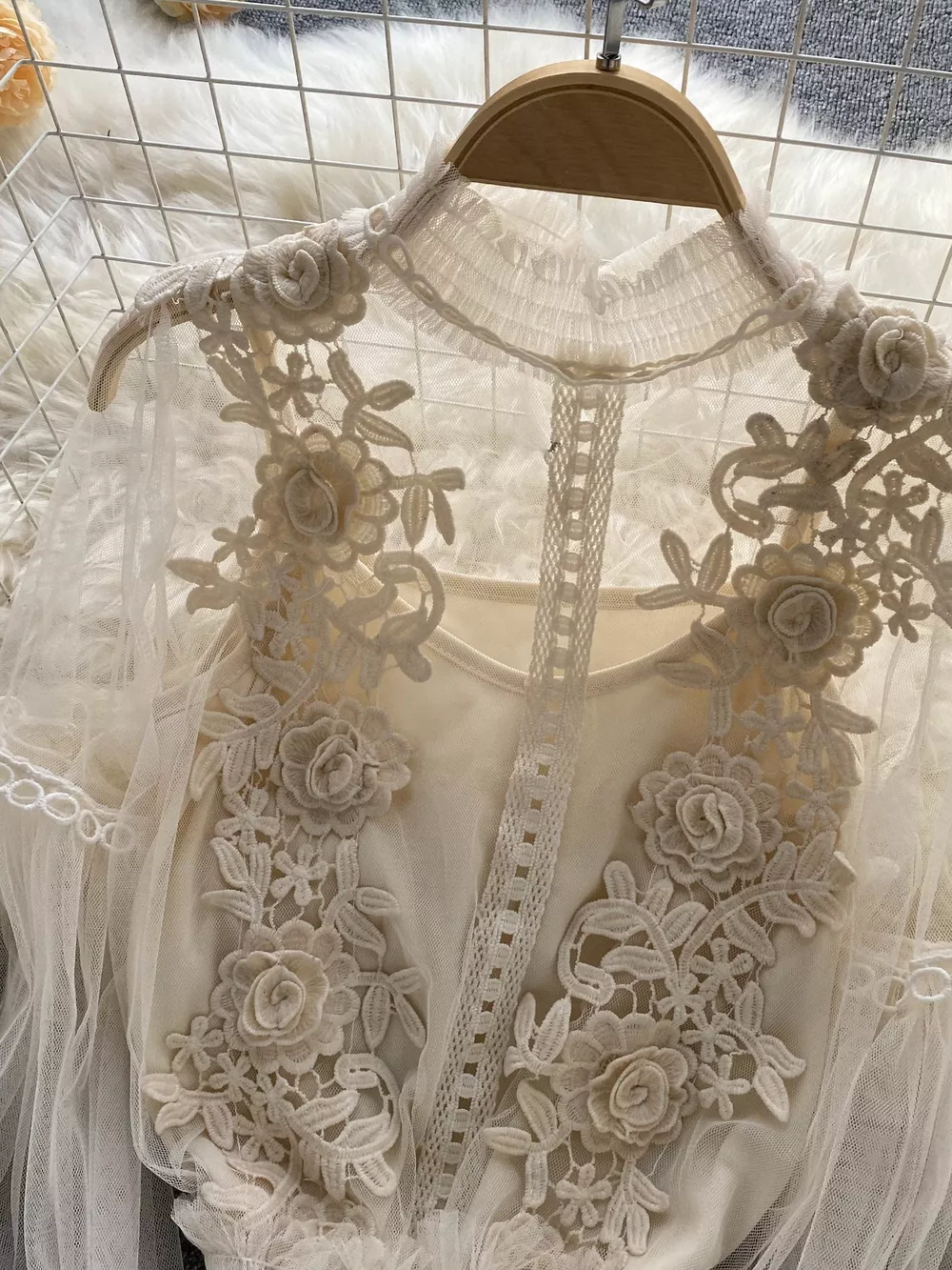 Floral Lace Blouse & Cami Set, image 9