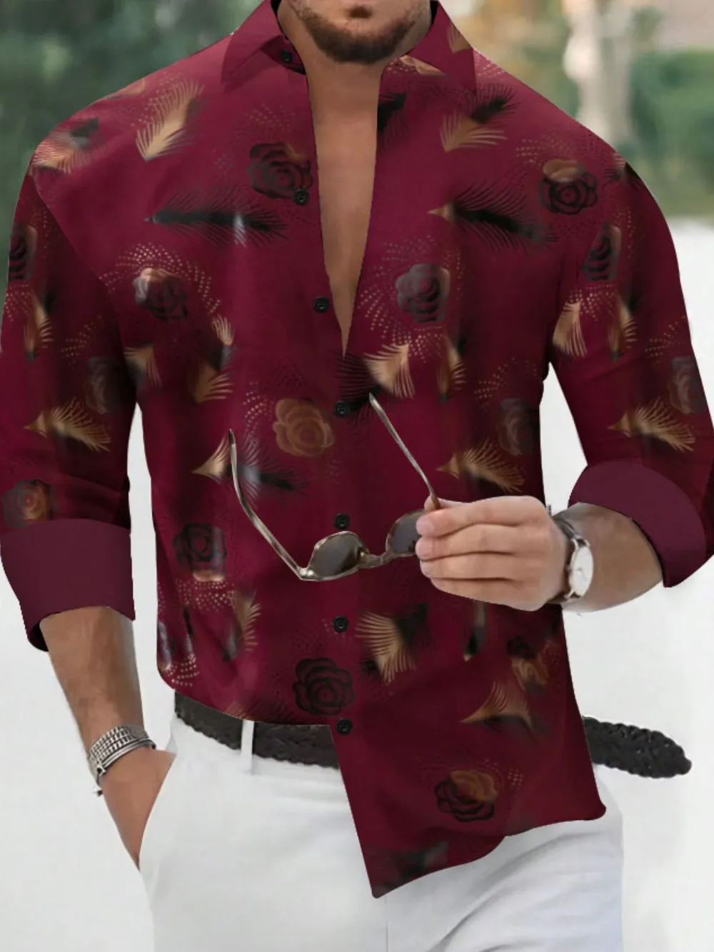 Men's Full Size Button Up Long Sleeve Shirt Plus Size, image 7