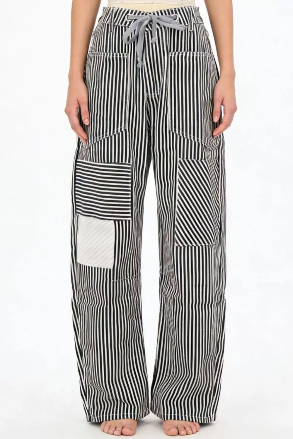 Striped Wide-Leg Pants