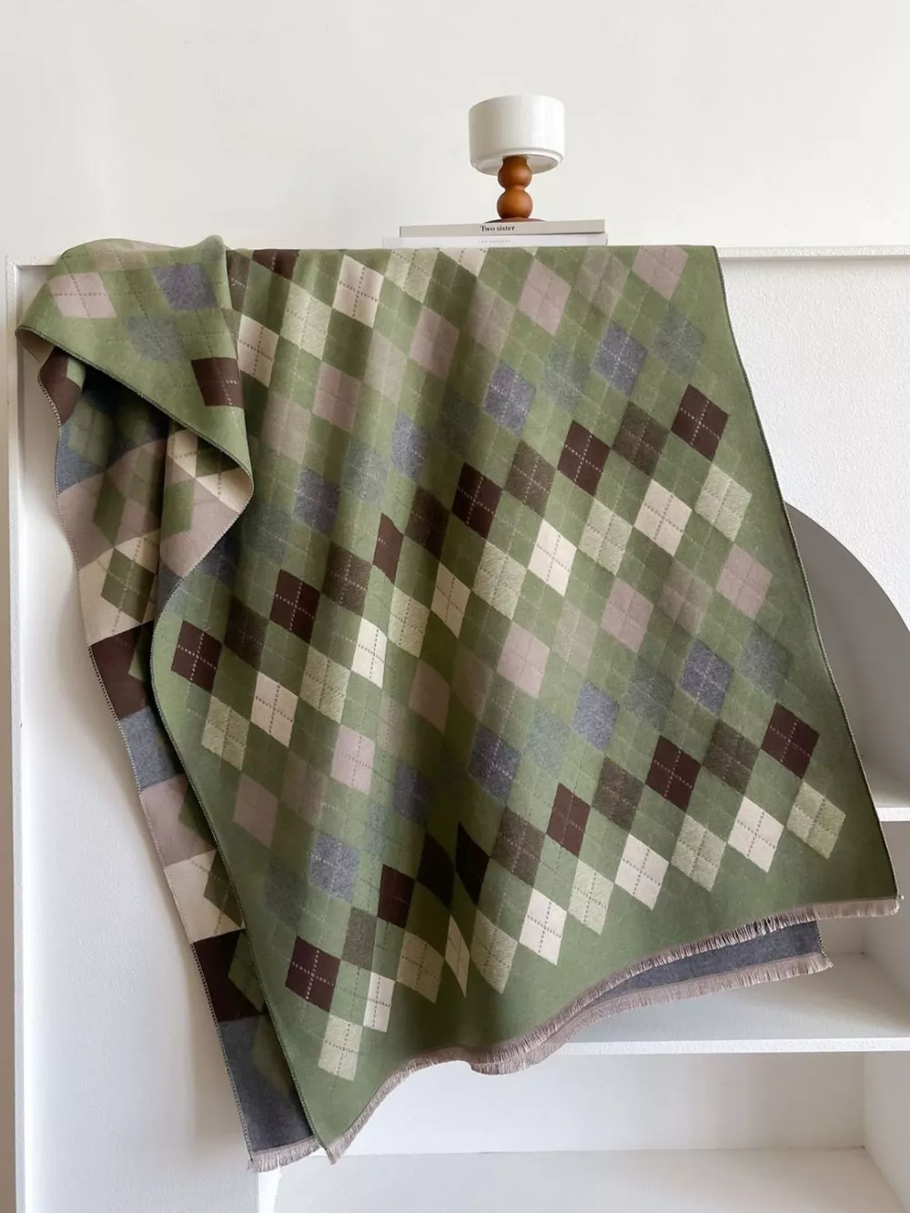 Diamond Pattern Warm Scarf, image 8