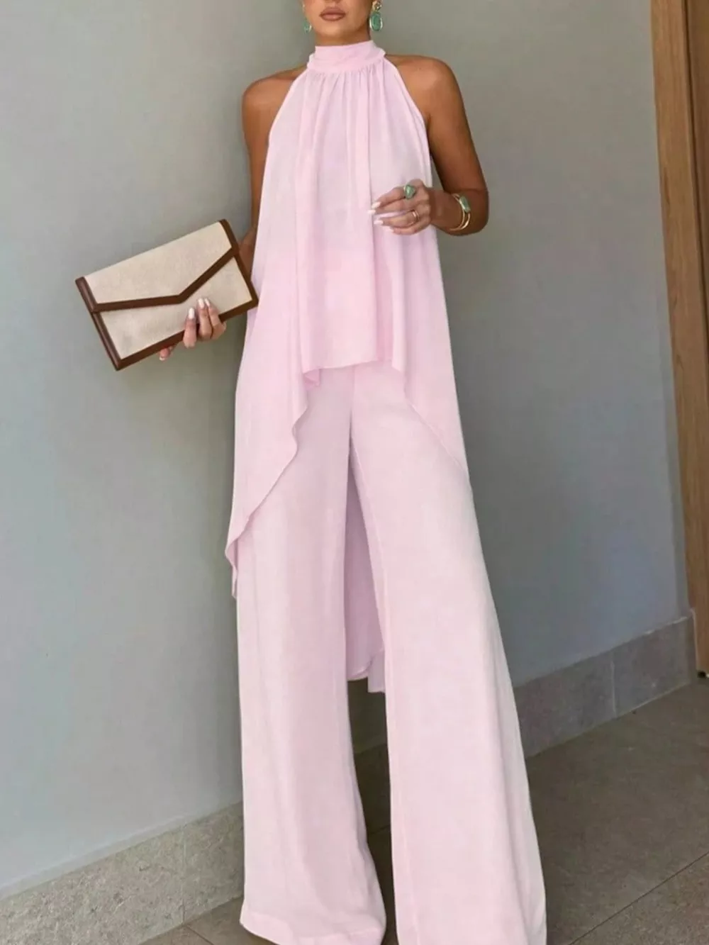 Full Size High-Low Sleeveless Top and Wide-Leg Pants Two-Piece Set Plus Size, image 17