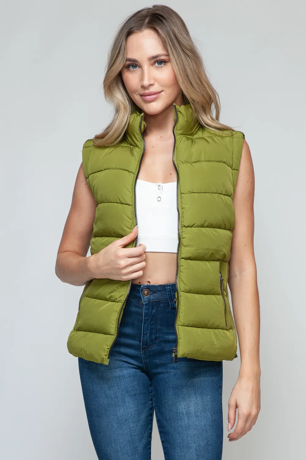 Zip Up Turtleneck Vest with Pockets, image 6