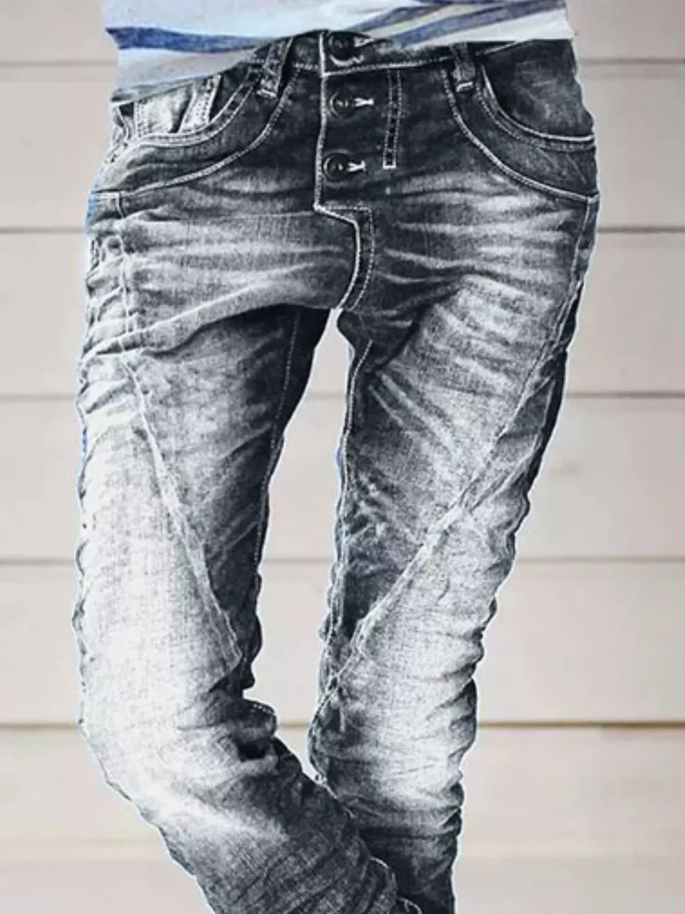 Full Size Washed Button-Fly Jeans Plus Size, image 12
