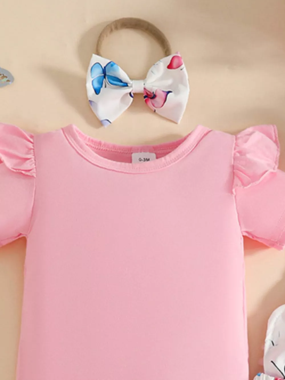 Children's Ruffled Bodysuit and Dress Set with Headband, image 8