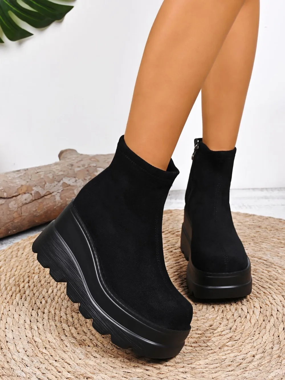 Round Toe Platform Wedge Boots, image 4