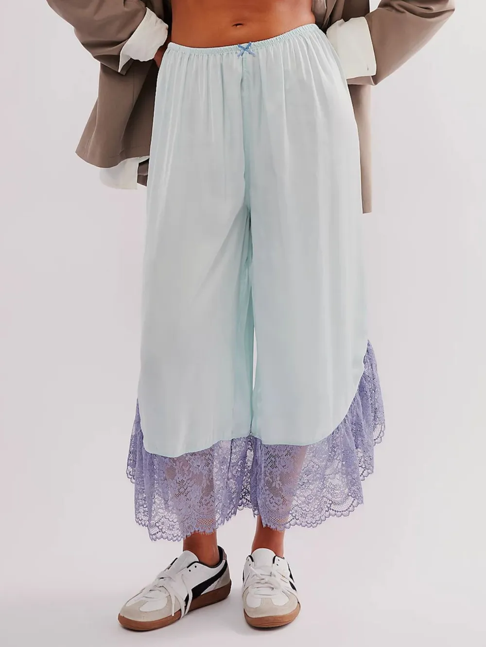 Lace Detail Wide Leg Pants, image 6
