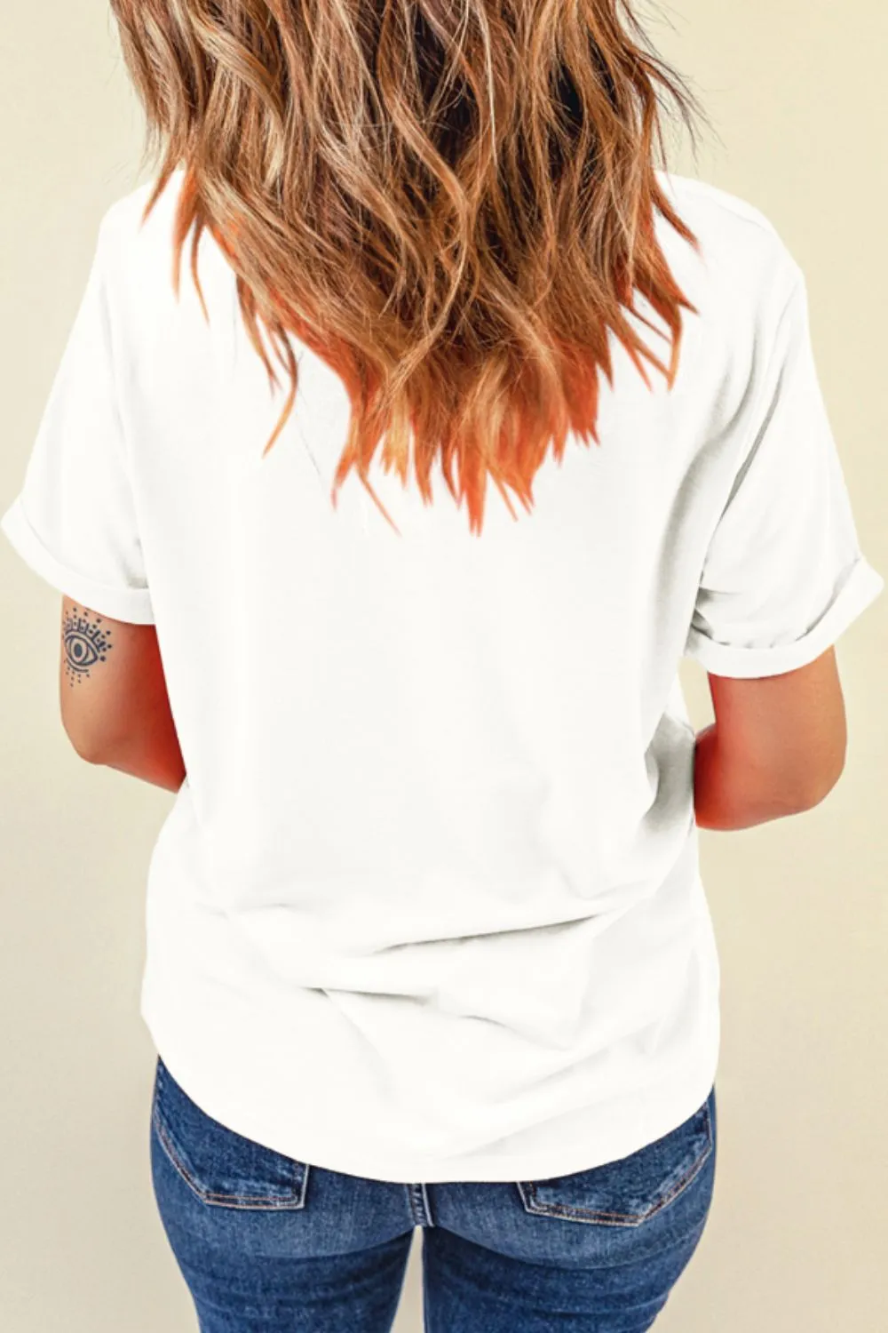 Sequin Crawfish Potato Round Neck Short Sleeve T-Shirt, image 3