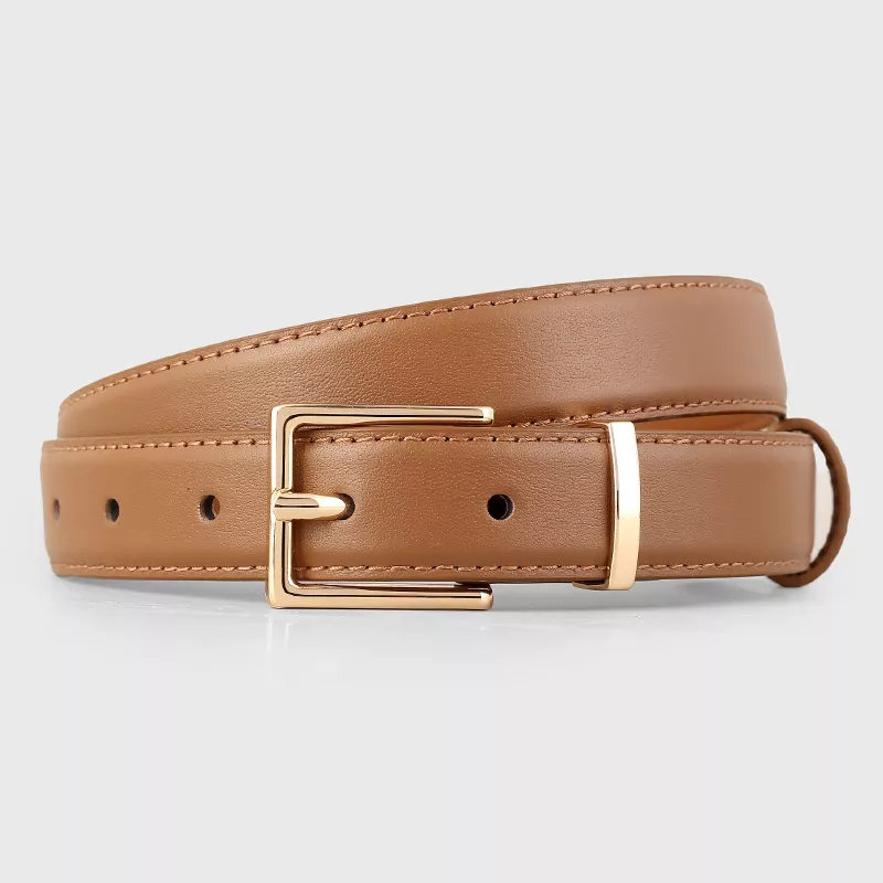 Leather Belt with Golden Buckle, image 5