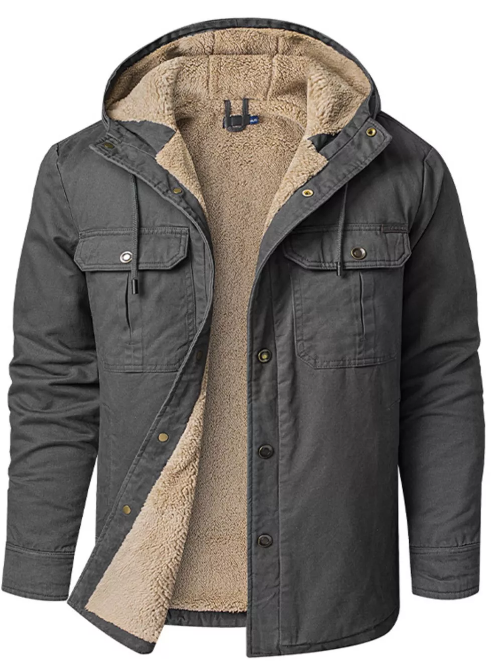 Men's Sherpa Lined Hooded Jacket, image 7