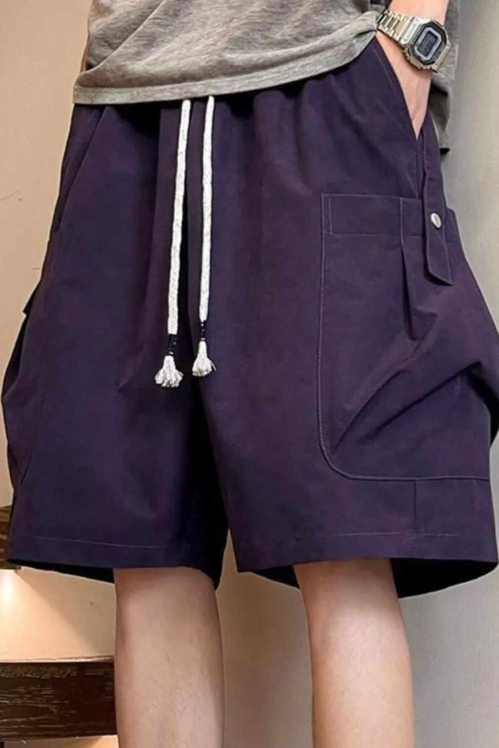 Men's Full Size Drawstring Shorts with Pockets Plus Size, image 3
