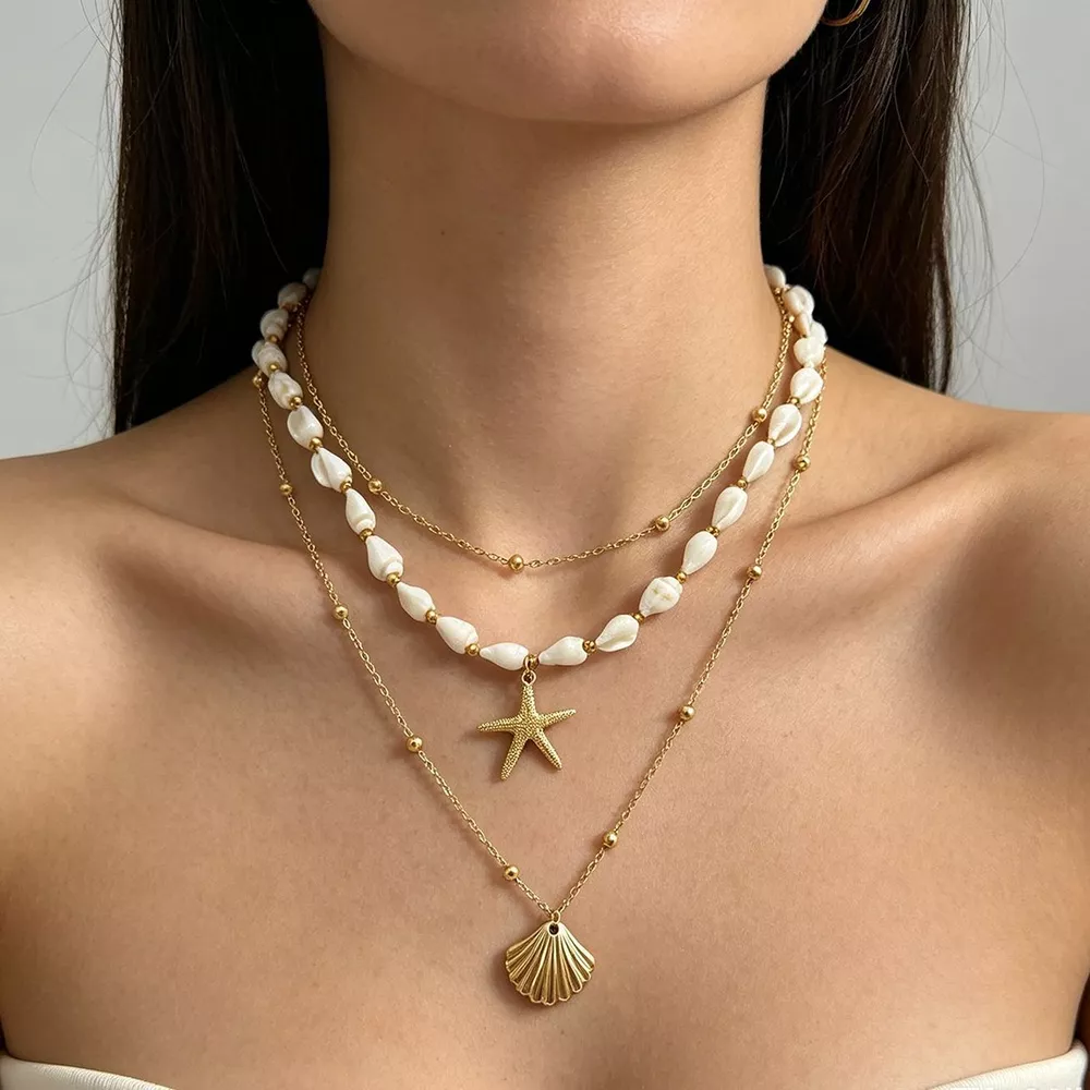 Bohemian Seashell Layered Necklace, image 2