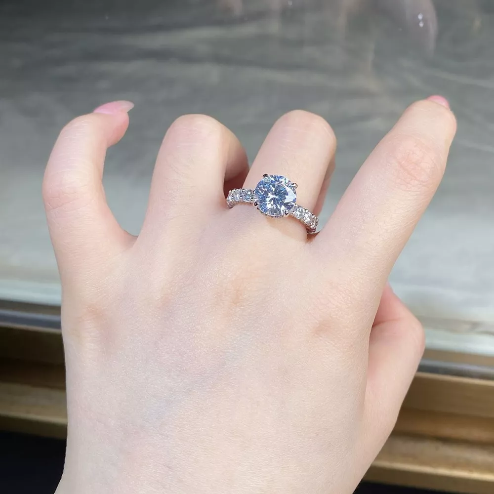 3 Carat 925 Sterling Silver Moissanite Ring, image 3