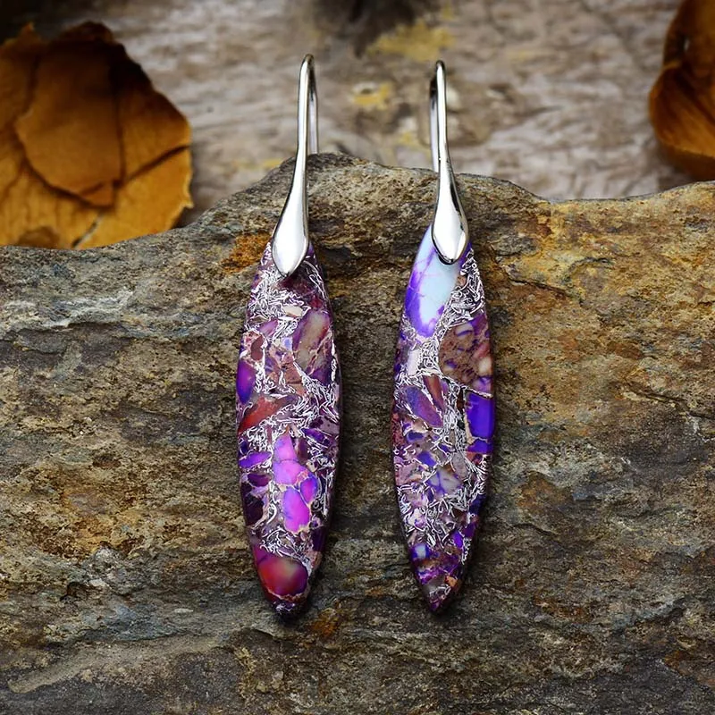 Copper Natural Stone Geometric Shape Earrings, image 4